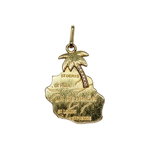 Pendentif Carte Réunion Or 18k