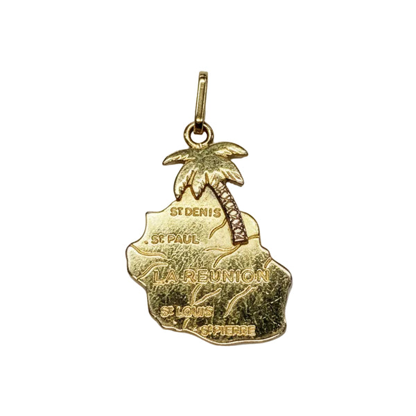 Pendentif Carte Réunion Or 18k