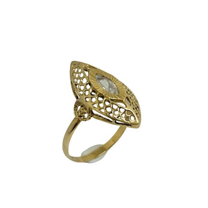 Bague Marquise Or Jaune 18 Carats avec Oxyde