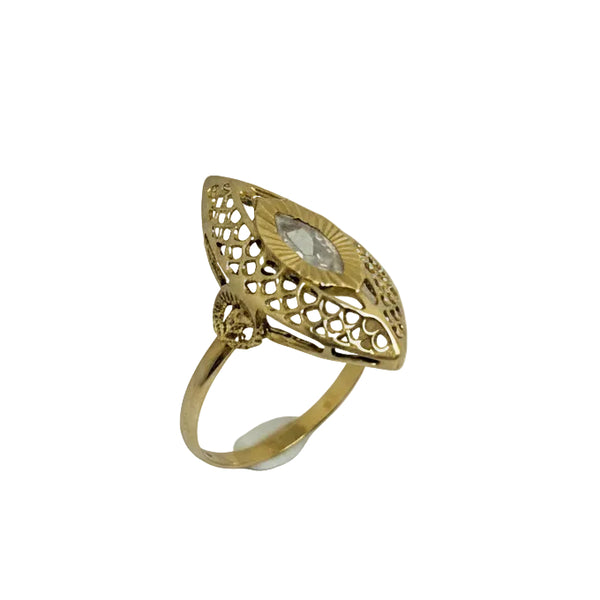 Bague Marquise Or Jaune 18 Carats avec Oxyde
