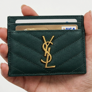 Porte-cartes YSL Cassandre vert bouteille - Com