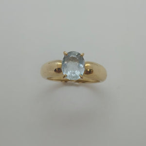 Bague Solitaire Or Jaune 18 K - Taille 56