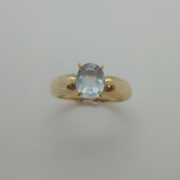 Bague Solitaire Or Jaune 18 K - Taille 56