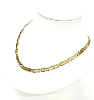 Collier Longue Chaîne Or Jaune 18k Maille Fantaisie