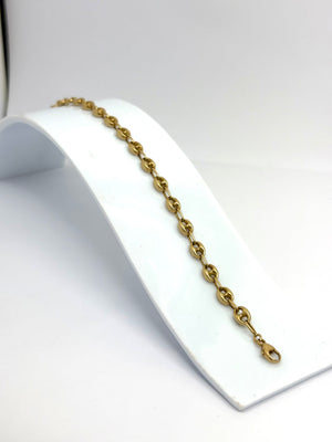 Bracelet Maille Grain de Café Or Jaune 18 K - 6.11 G