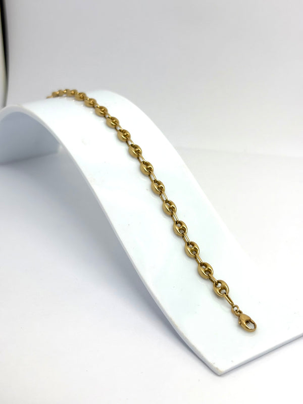 Bracelet Maille Grain de Café Or Jaune 18 K - 6.11 G