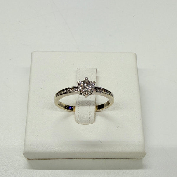 Bagues en Or Blanc et Diamants 18k - Taille 52