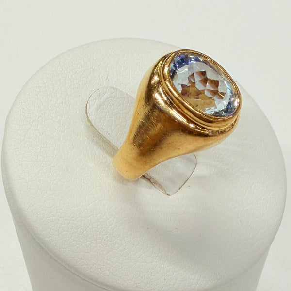 Bague Chevalière en Or jaune 18k - 6.89 G - Taille : 44