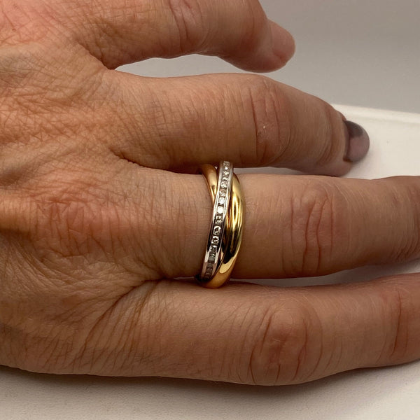 Alliance Or Jaune et Or Blanc 18 Carats - Taille 58