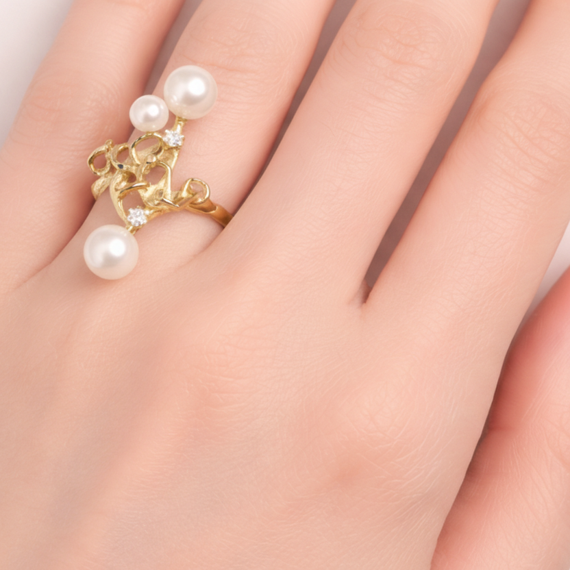 Bague ancienne en or jaune 18 K - Taille 51