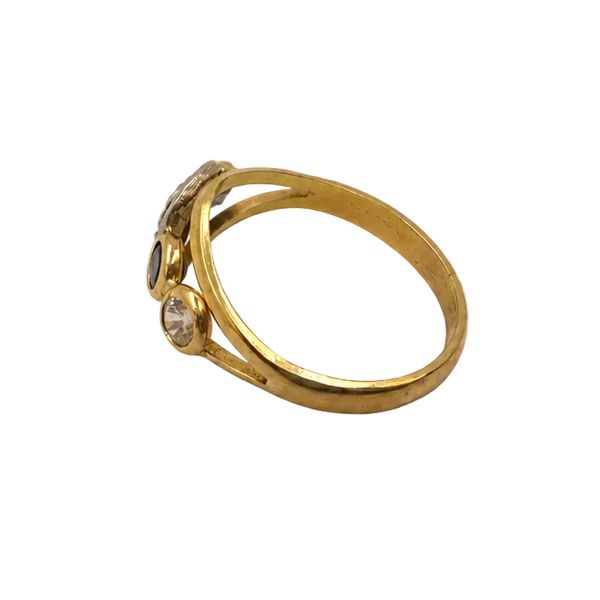 Bague Or Jaune Empierrée Oxyde de Zirconium