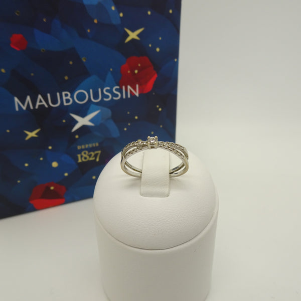 Bague Signée Mauboussin en Or Blanc avec Diamants - T 54