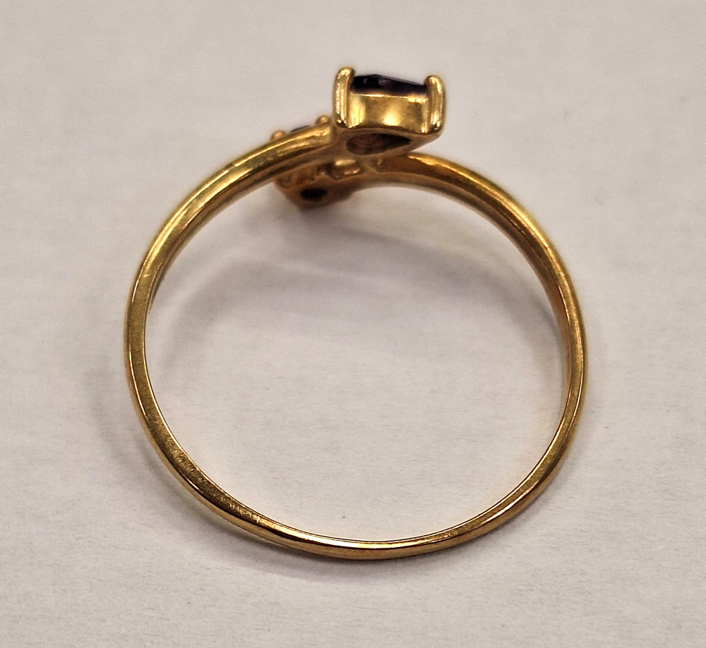 Bague Or Jaune 18 Carats avec Améthyste Naturelle