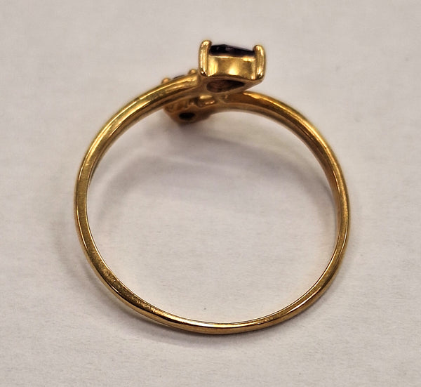 Bague Or Jaune 18 Carats avec Améthyste Naturelle