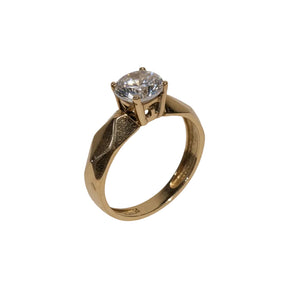 Solitaire Or Jaune 18 K - Taille 56 - 3.12 G