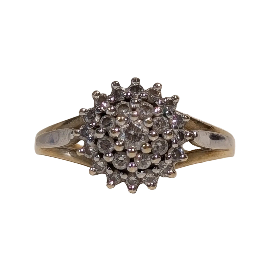 Bague Vintage en Or Jaune avec Diamants 18K