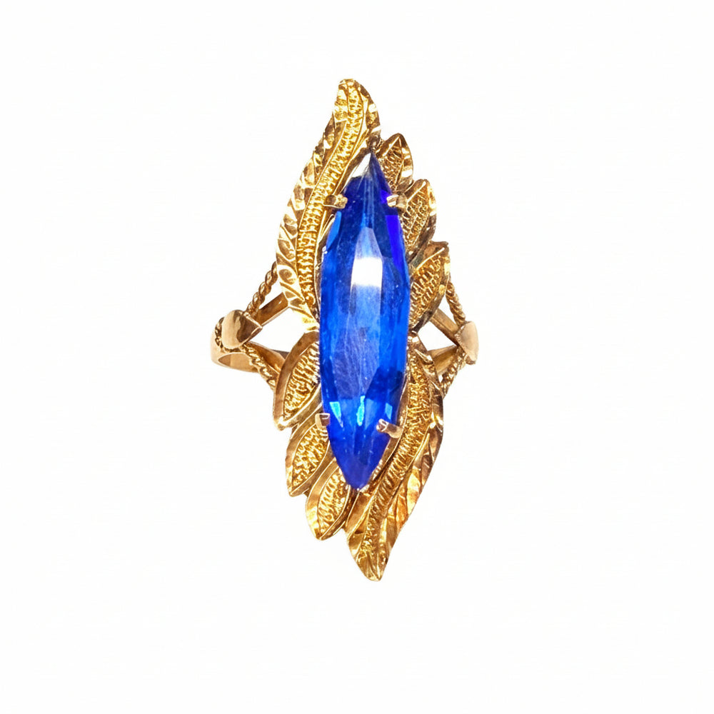 Bague Marquise Or Jaune 14 K - Taille 53