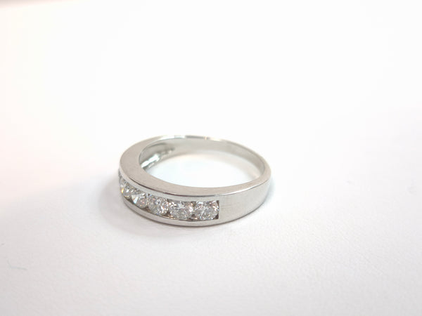 Bague Demi Tour Or Blanc 18 K - Taille 57 - 3.79 G