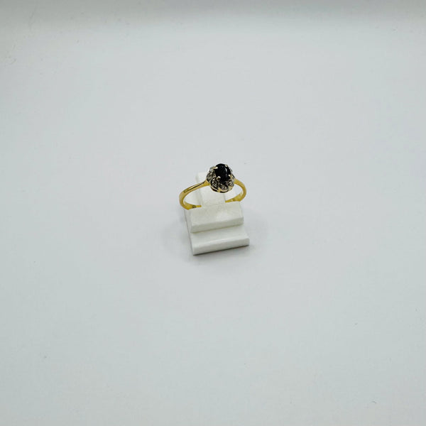 Bague Marguerite en or jaune 18 K avec diamants - 2.05 Grs