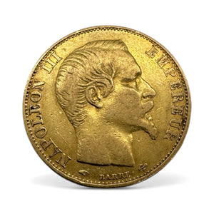 20 Francs en Or jaune - Napoléon III Tête Nue 1855 - 6.38g