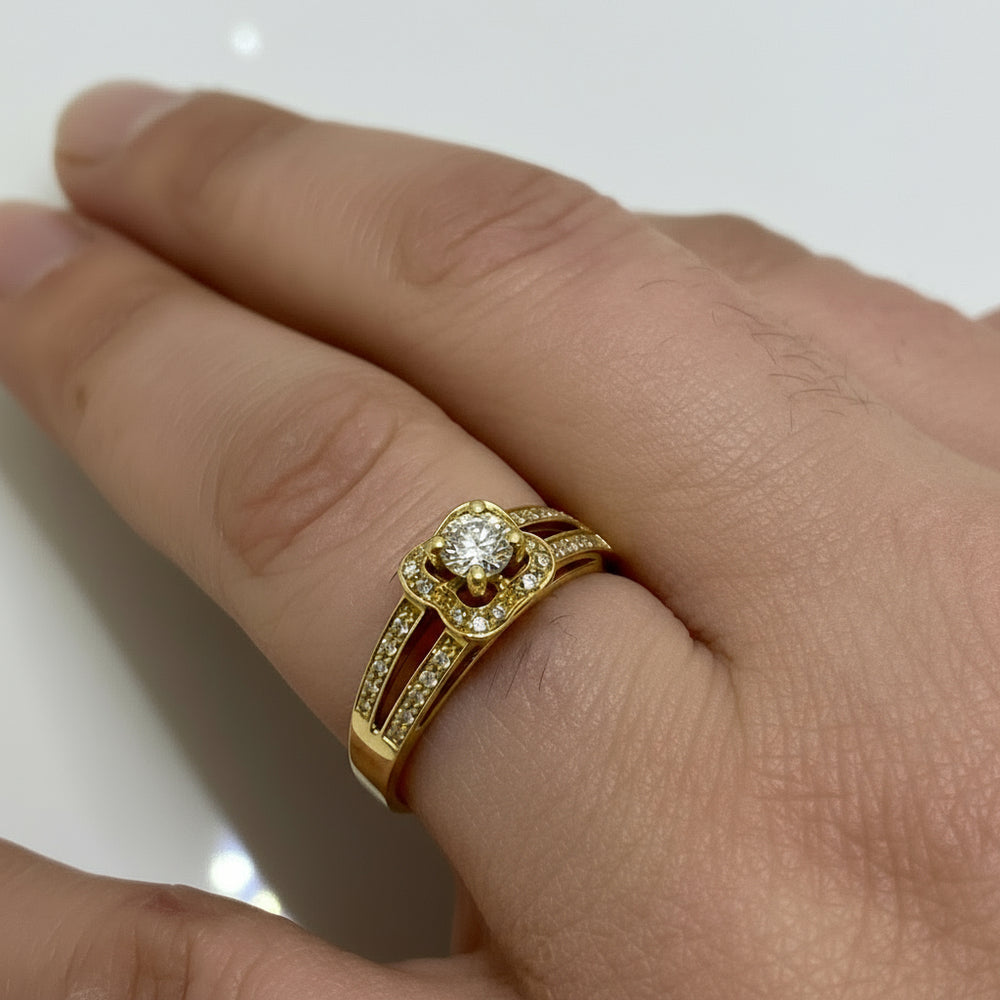 Bague en Or Jaune 18K - Taille 57