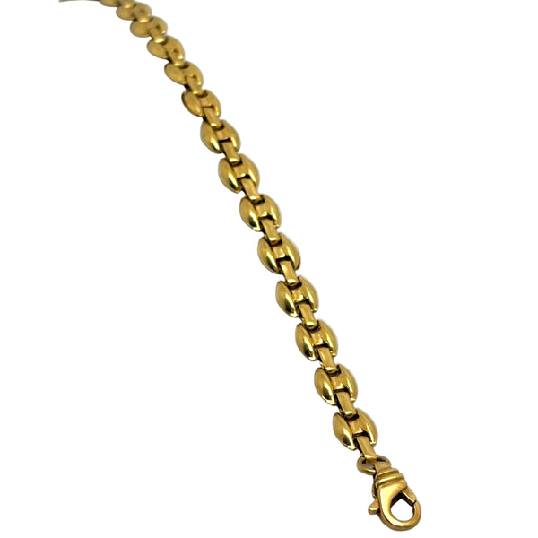 Bracelet Maille Grain de Café en Or Jaune 18 Carats