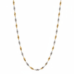 Collier torsadé en Or Jaune et Blanc 18K - 3.04Grs