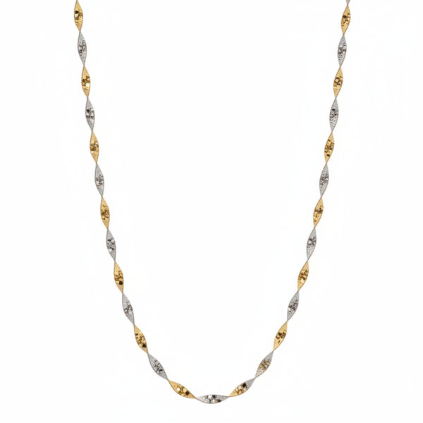 Collier torsadé en Or Jaune et Blanc 18K - 3.04Grs