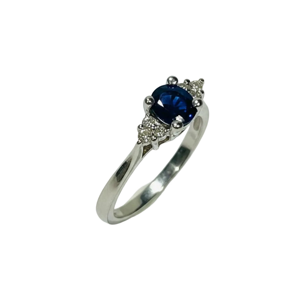 Solitaire Or Gris Topaze 18k - 2.24 G - Taille : 54