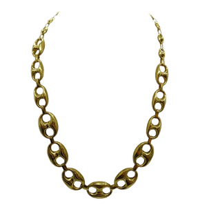 Collier or maille grain de café
