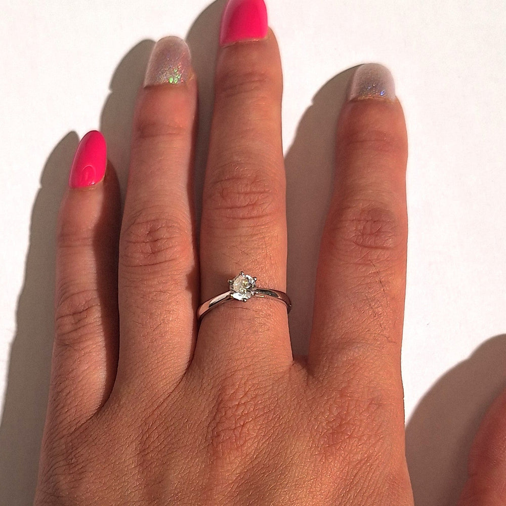 Solitaire en or blanc 18K Taille-54