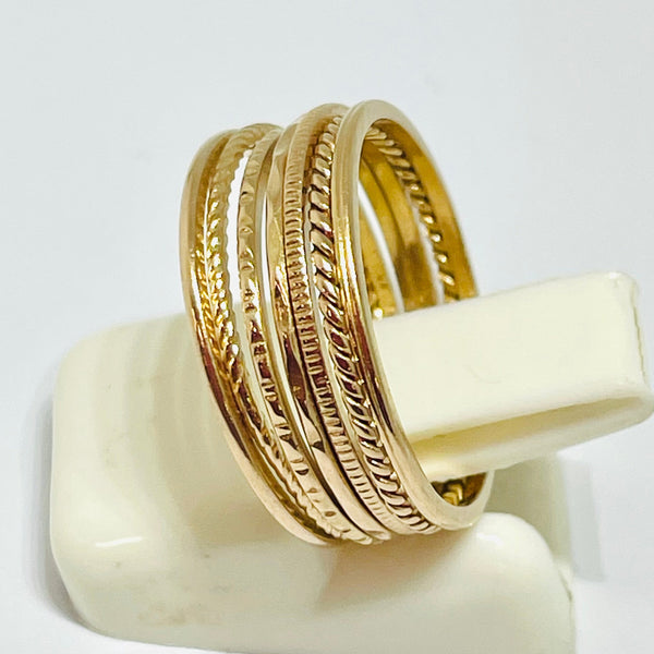 Bague semainier en Or 18K - Taille 51 - 4.03G