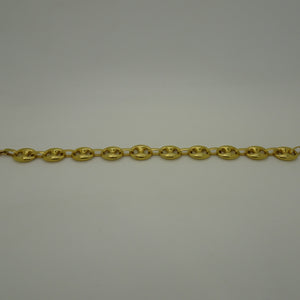 Bracelet Gourmette Grain de Café en Or 18K