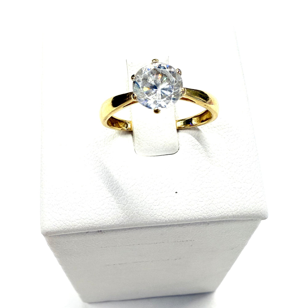 Bague Solitaire en Or Jaune 18k Taille-54