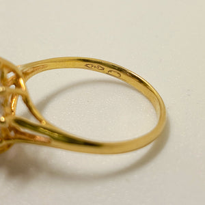 Bagues marguerite en or jaune avec Rubis et Zirconium