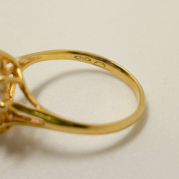 Bagues marguerite en or jaune avec Rubis et Zirconium