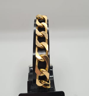 Bracelet Gourmette Or Jaune 18K Tête d'Aigle Longueur 18