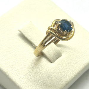 Bague Or Jaune avec Diamants et Saphir