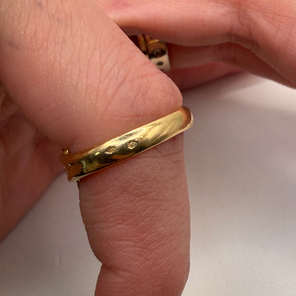 Bague Marguerite en Or Jaune Diamants Saphir 18K - Taille 51.5 - 6.18 G