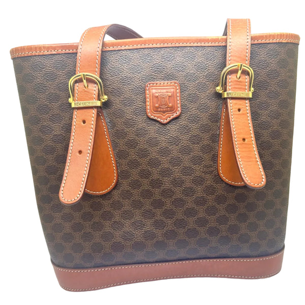 Sac cabas Céline vintage en cuir marron