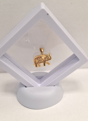 Pendentif Éléphant Or Jaune 18K Diamants Rubis