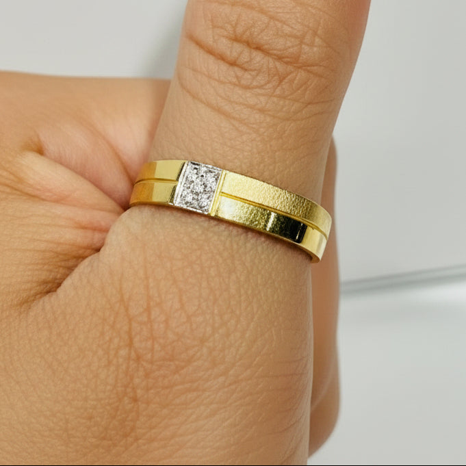 Chevalière en or jaune et rose 18 K - Taille 62 - 4.56 G