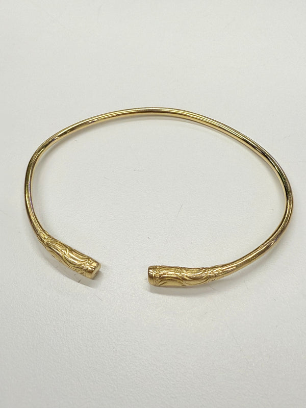 Jonc en Or Jaune 18k Tête d'Aigle 14.23g