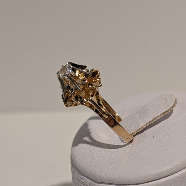 Bague en Or Jaune et Or Gris 18K - Taille 52 - 3.39G