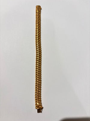 Bracelet Jonc en Or Jaune 18 Carats Maille Américaine - 16.02 Grs