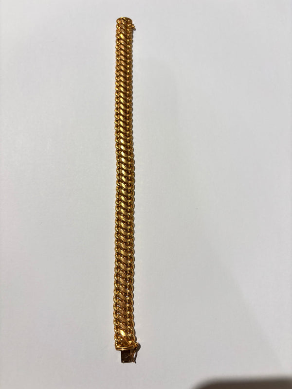 Bracelet Jonc en Or Jaune 18 Carats Maille Américaine - 16.02 Grs