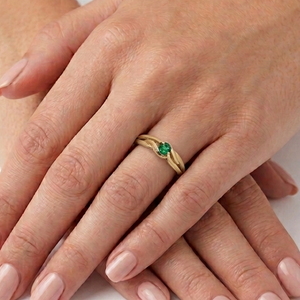 Solitaire en Or Jaune 18K - Taille 54 - 0.89G