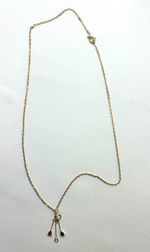 Collier Matinée en Or Jaune avec Pierres Précieuses