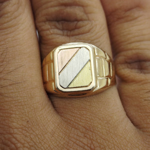 Chevalière en Or Tricolore 18K - 5.64Grs - T71
