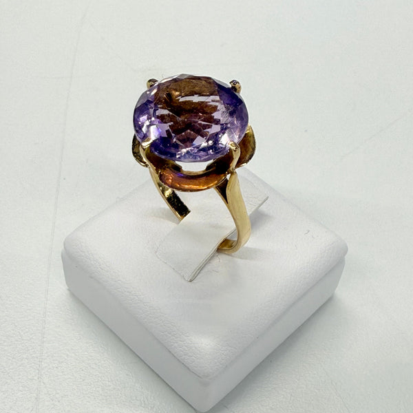 Bague en Or jaune 18k Améthyste T51